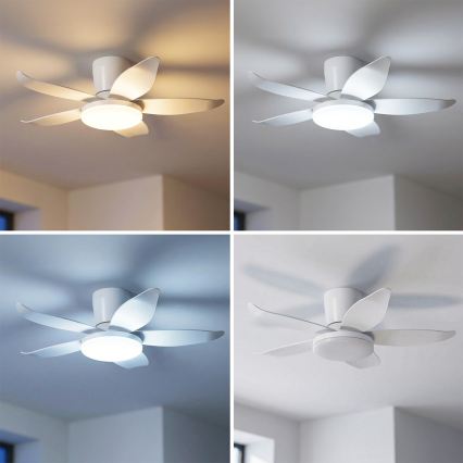 Brilagi - Ventilateur de plafond LED avec gradation LED/32W/230V Ø 95 cm blanc + télécommande