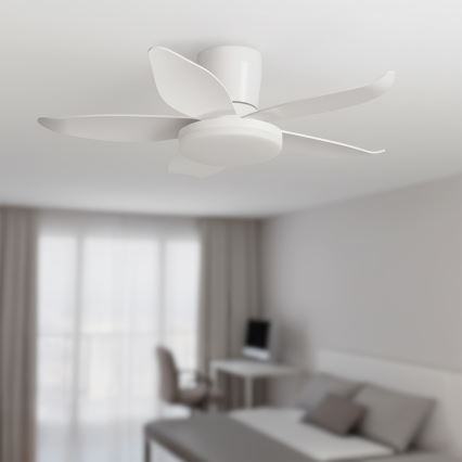 Brilagi - Ventilateur de plafond LED avec gradation LED/32W/230V Ø 95 cm blanc + télécommande