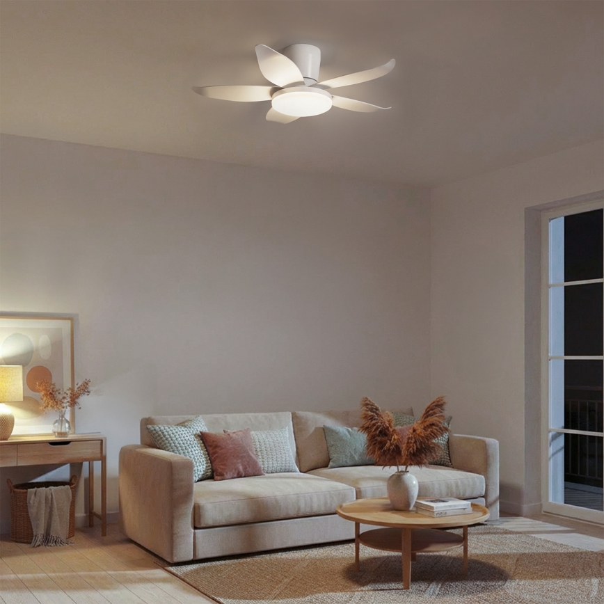 Brilagi - Ventilateur de plafond LED avec gradation LED/32W/230V Ø 95 cm blanc + télécommande