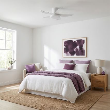Brilagi - Ventilateur de plafond LED avec gradation LED/32W/230V Ø 95 cm blanc + télécommande