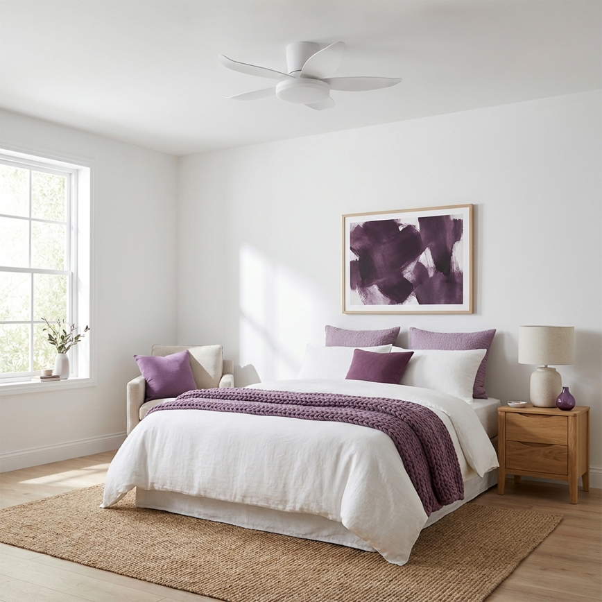 Brilagi - Ventilateur de plafond LED avec gradation LED/32W/230V Ø 95 cm blanc + télécommande