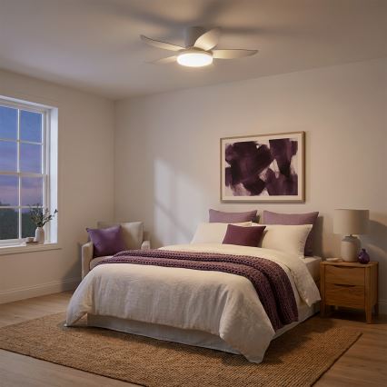 Brilagi - Ventilateur de plafond LED avec gradation LED/32W/230V Ø 95 cm blanc + télécommande