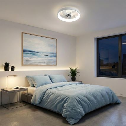 Brilagi - Ventilateur de plafond LED à intensité variable LED/34W/230V 3000-6500K Ø 50 cm blanc + télécommande
