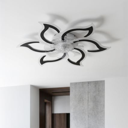 Brilagi - Ventilateur de plafond LED dimmable 34W/230V Ø 83 cm noir + télécommande