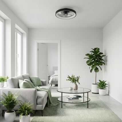 Brilagi - ventilateur de plafond LED dimmable LED/34W/230V 3000-6500K diam. 50 cm noir + télécommande