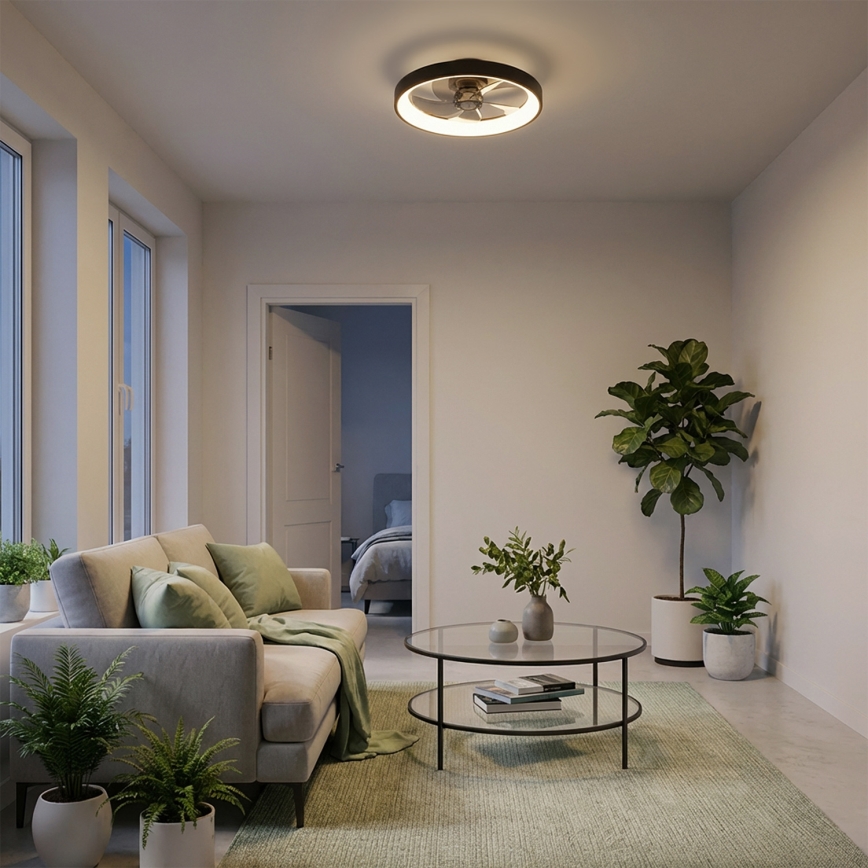 Brilagi - ventilateur de plafond LED dimmable LED/34W/230V 3000-6500K diam. 50 cm noir + télécommande