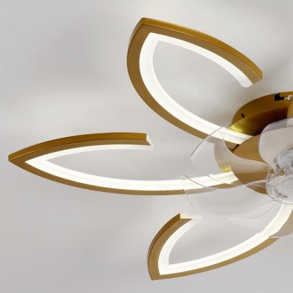 Brilagi - Ventilateur de plafond LED dimmable LED/34W/230V 3000-6500K Ø 78 cm doré + télécommande
