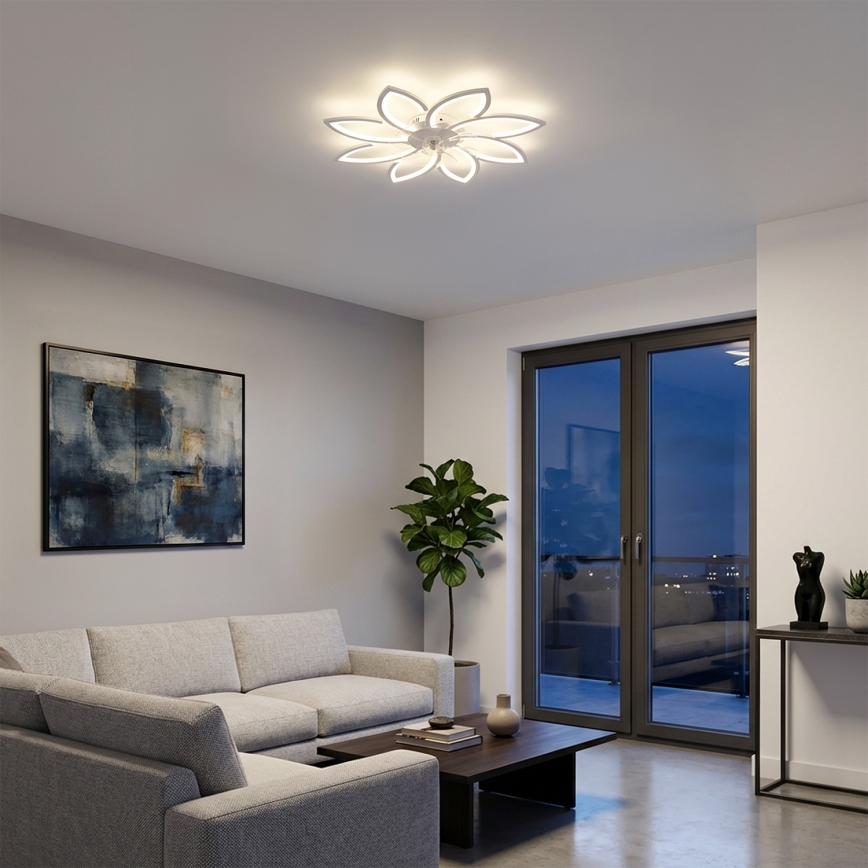 Brilagi - Ventilateur de plafond LED à intensité réglable LED/43W/230V 3000-6500K Ø 90 cm blanc + télécommande