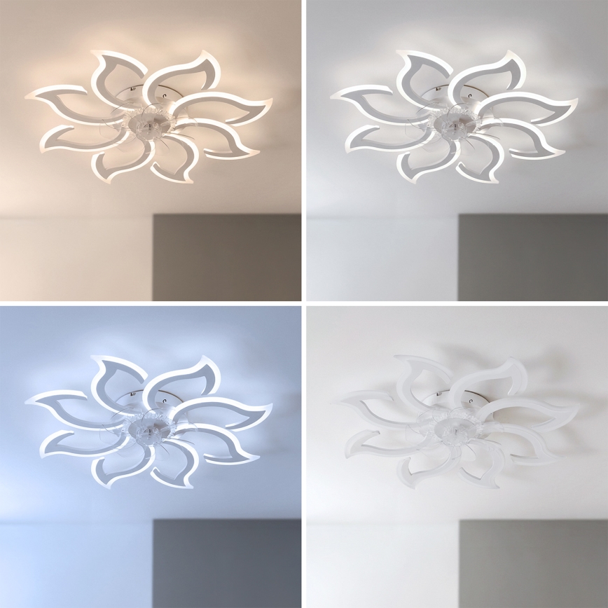 Brilagi - Ventilateur de plafond LED dimmable LED/44W/230V Ø 90 cm blanc + télécommande