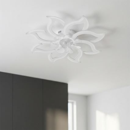 Brilagi - Ventilateur de plafond LED dimmable LED/44W/230V Ø 90 cm blanc + télécommande