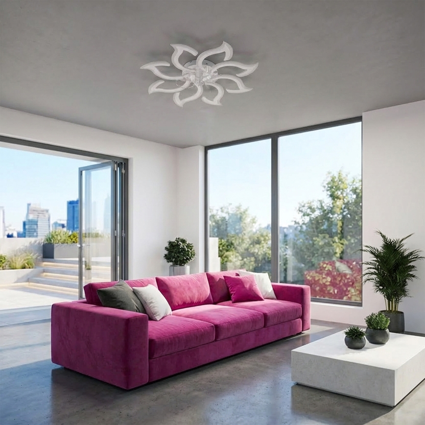 Brilagi - Ventilateur de plafond LED dimmable LED/44W/230V Ø 90 cm blanc + télécommande