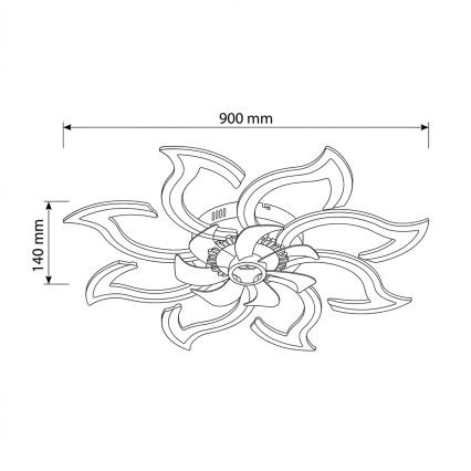 Brilagi - Ventilateur de plafond LED dimmable LED/44W/230V Ø 90 cm blanc + télécommande