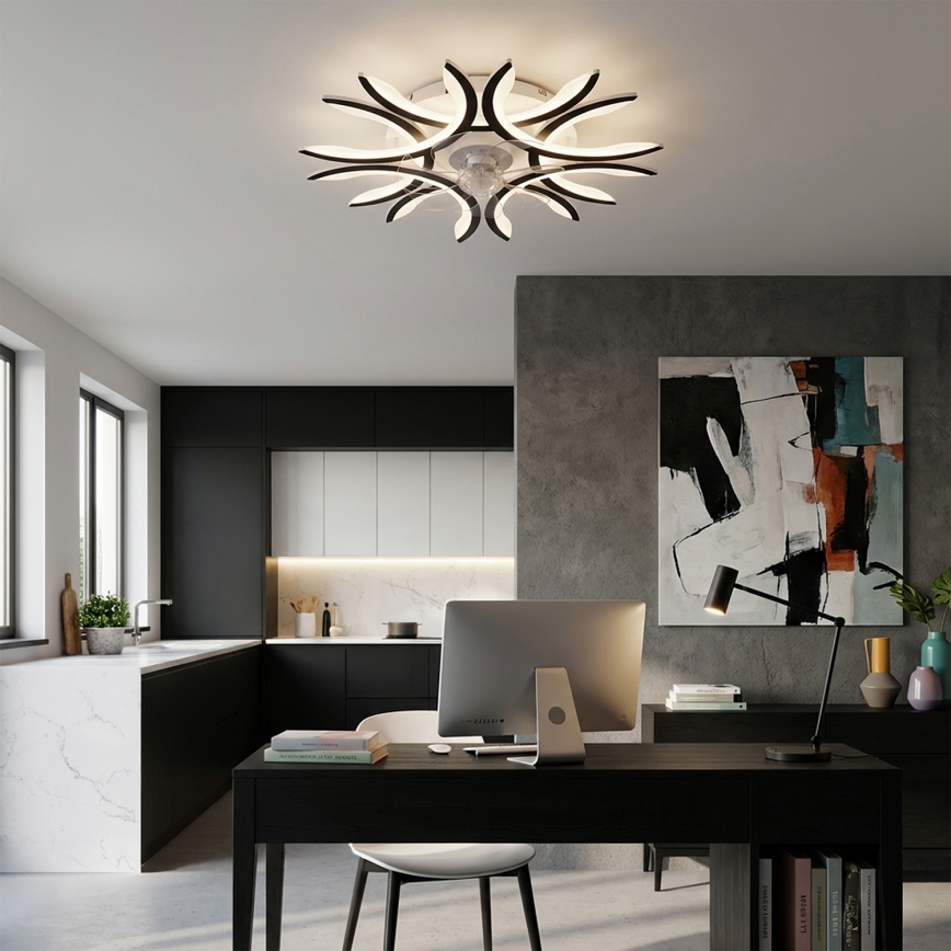 Brilagi - Ventilateur de plafond LED à intensité variable LED/70W/230V Ø 76 cm noir + télécommande