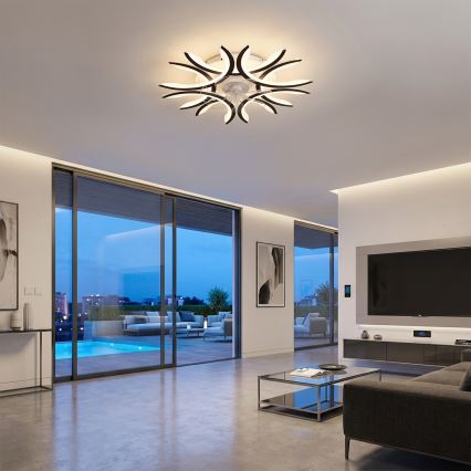 Brilagi - Ventilateur de plafond LED à intensité variable LED/70W/230V Ø 76 cm noir + télécommande