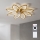 Brilagi - Ventilateur de plafond LED dimmable avec éclairage intégré, 43 W / 230 V, 3000–6500 K, Ø 90 cm, finition dorée + télécommande