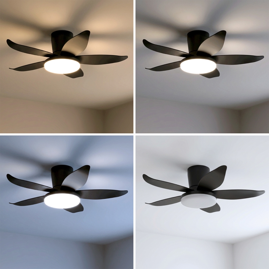 Brilagi - Ventilateur de plafond dimmable LED/32W/230V Ø 95 cm noir + télécommande