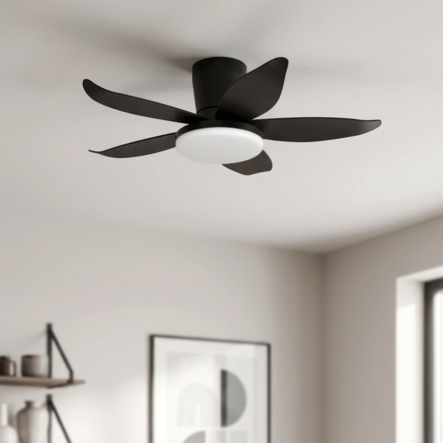 Brilagi - Ventilateur de plafond dimmable LED/32W/230V Ø 95 cm noir + télécommande