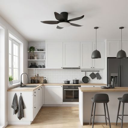 Brilagi - Ventilateur de plafond dimmable LED/32W/230V Ø 95 cm noir + télécommande