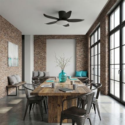 Brilagi - Ventilateur de plafond dimmable LED/32W/230V Ø 95 cm noir + télécommande