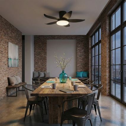 Brilagi - Ventilateur de plafond dimmable LED/32W/230V Ø 95 cm noir + télécommande