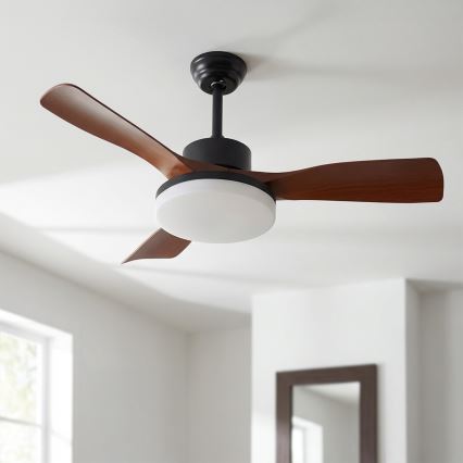 Brilagi - Ventilateur de plafond LED dimmable LED/34W/230V 106 cm noir/marron + télécommande