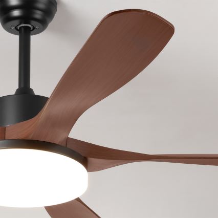 Brilagi - Ventilateur de plafond LED dimmable LED/34W/230V 3000-6500K diam. 132 cm noir/marron + télécommande