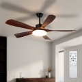 Brilagi - Ventilateur de plafond LED dimmable LED/34W/230V 3000-6500K diam. 132 cm noir/marron + télécommande