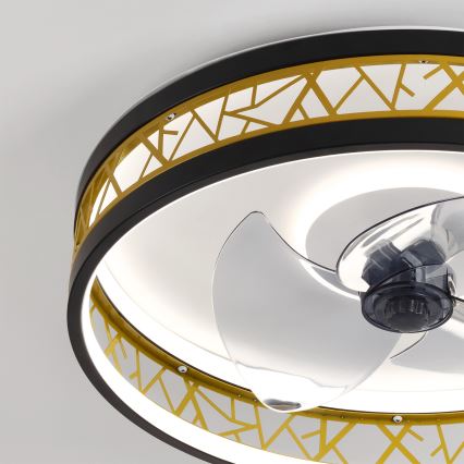 Brilagi - Ventilateur de plafond LED à intensité variable LED/34W/230V 50 cm noir/doré + télécommande