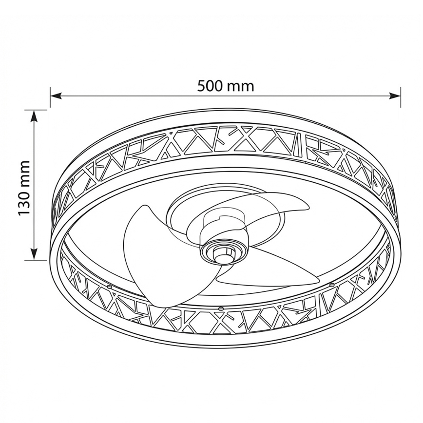 Brilagi - Ventilateur de plafond LED à intensité variable LED/34W/230V 50 cm noir/doré + télécommande