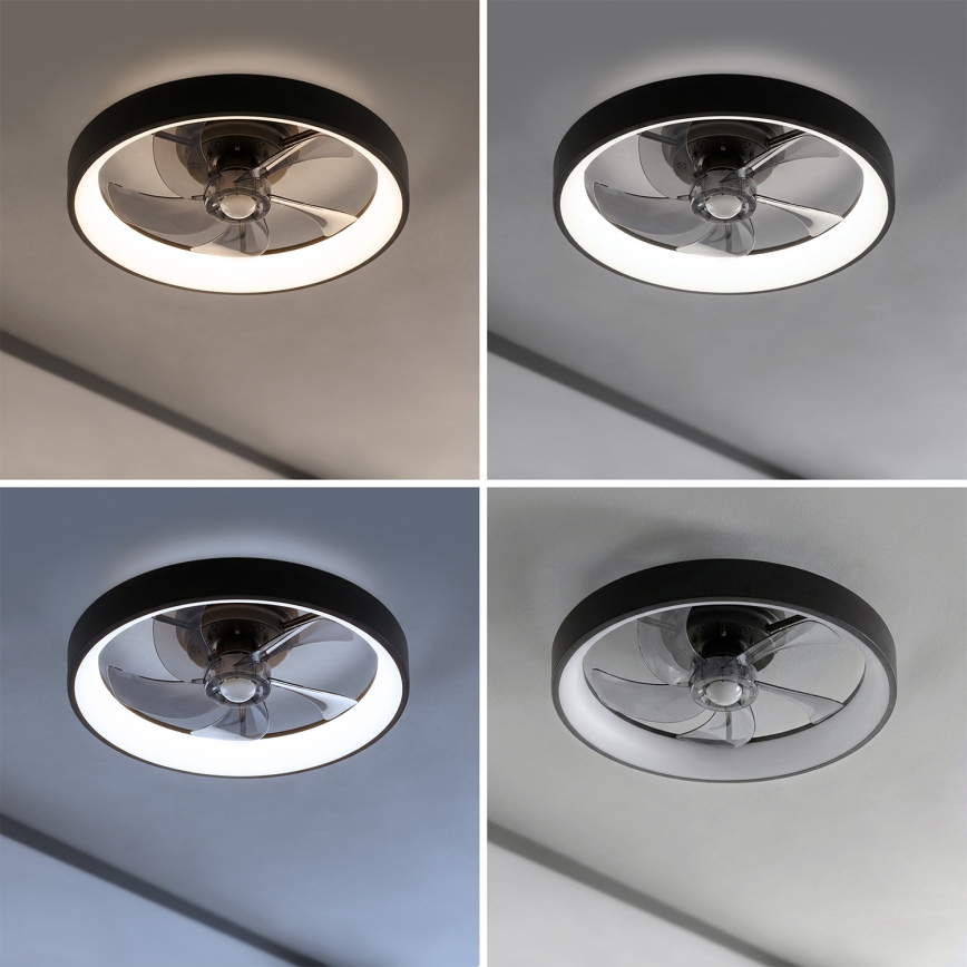 Brilagi - Ventilateur de plafond LED à intensité variable LED/34W/230V diam. 50 cm noir + télécommande