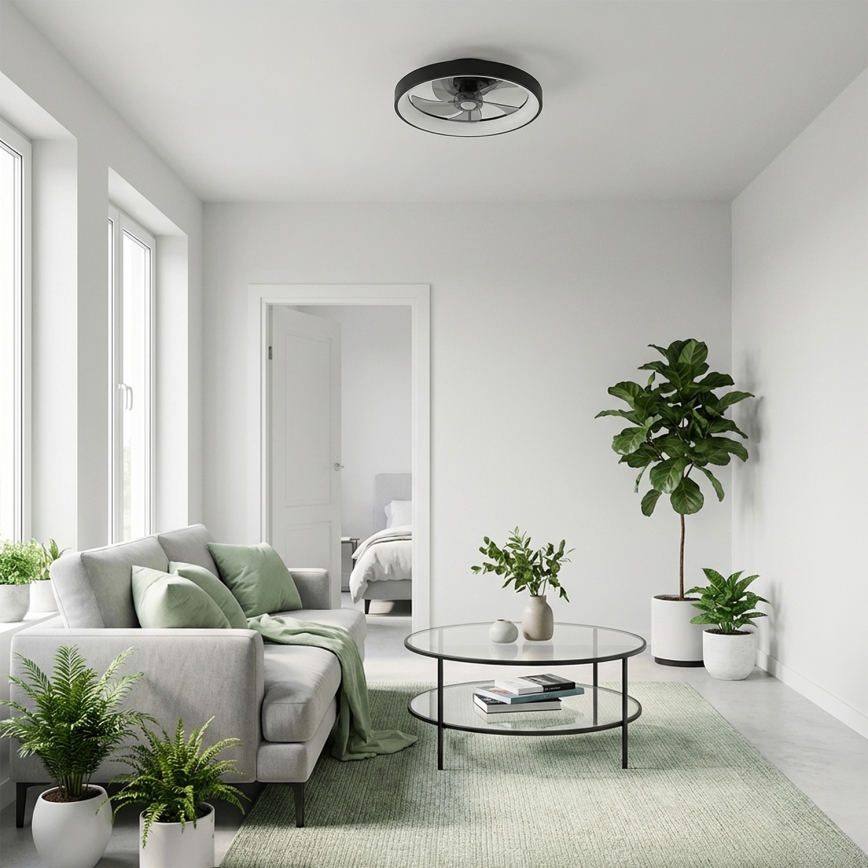 Brilagi - Ventilateur de plafond LED à intensité variable LED/34W/230V diam. 50 cm noir + télécommande