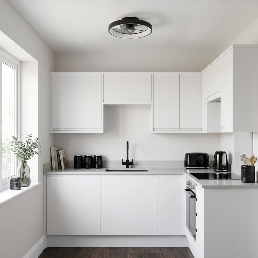 Brilagi - Ventilateur de plafond LED à intensité variable LED/34W/230V diam. 50 cm noir + télécommande