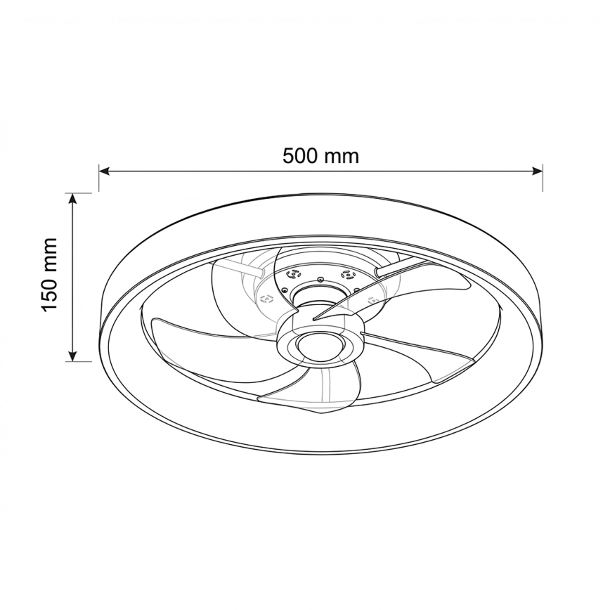 Brilagi - Ventilateur de plafond LED à intensité variable LED/34W/230V diam. 50 cm noir + télécommande
