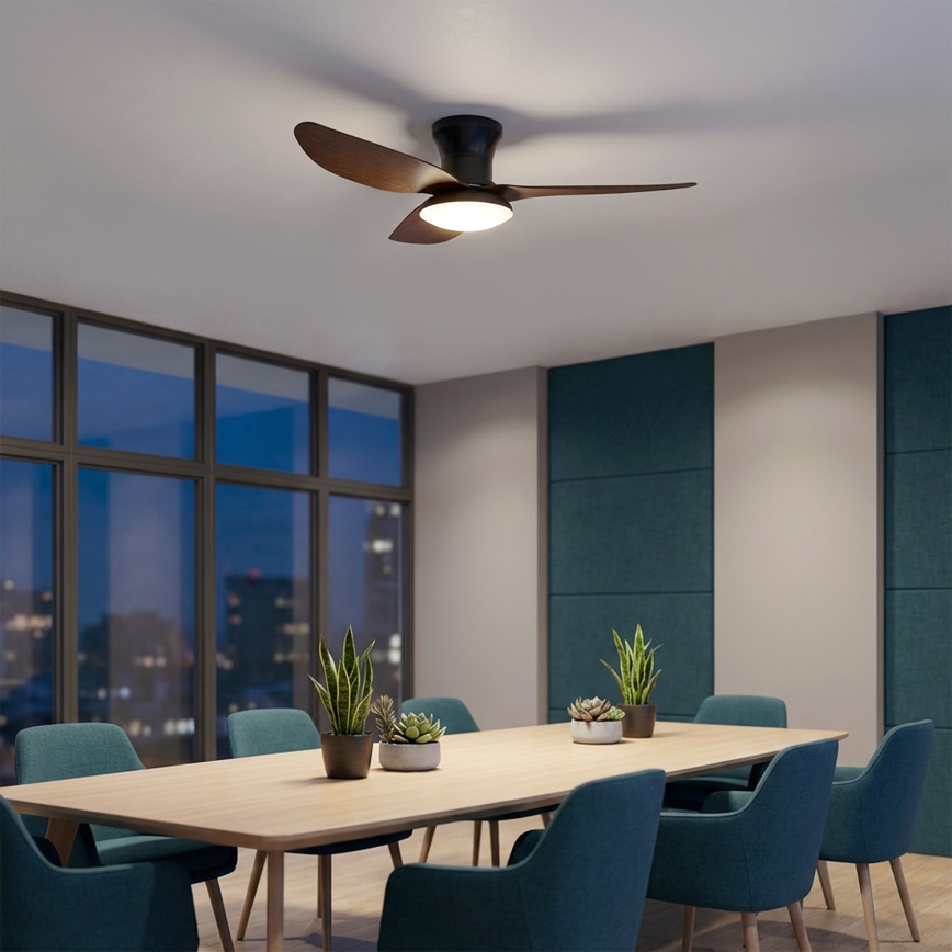 Brilagi - Ventilateur de plafond dimmable à LED 38W/230V 3000-6500K Ø 100 cm noir/marron + télécommande
