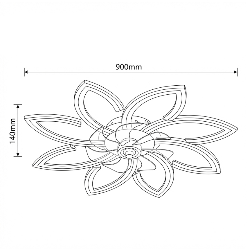 Brilagi - Ventilateur de plafond dimmable LED/43W/230V Ø 90 cm blanc + télécommande