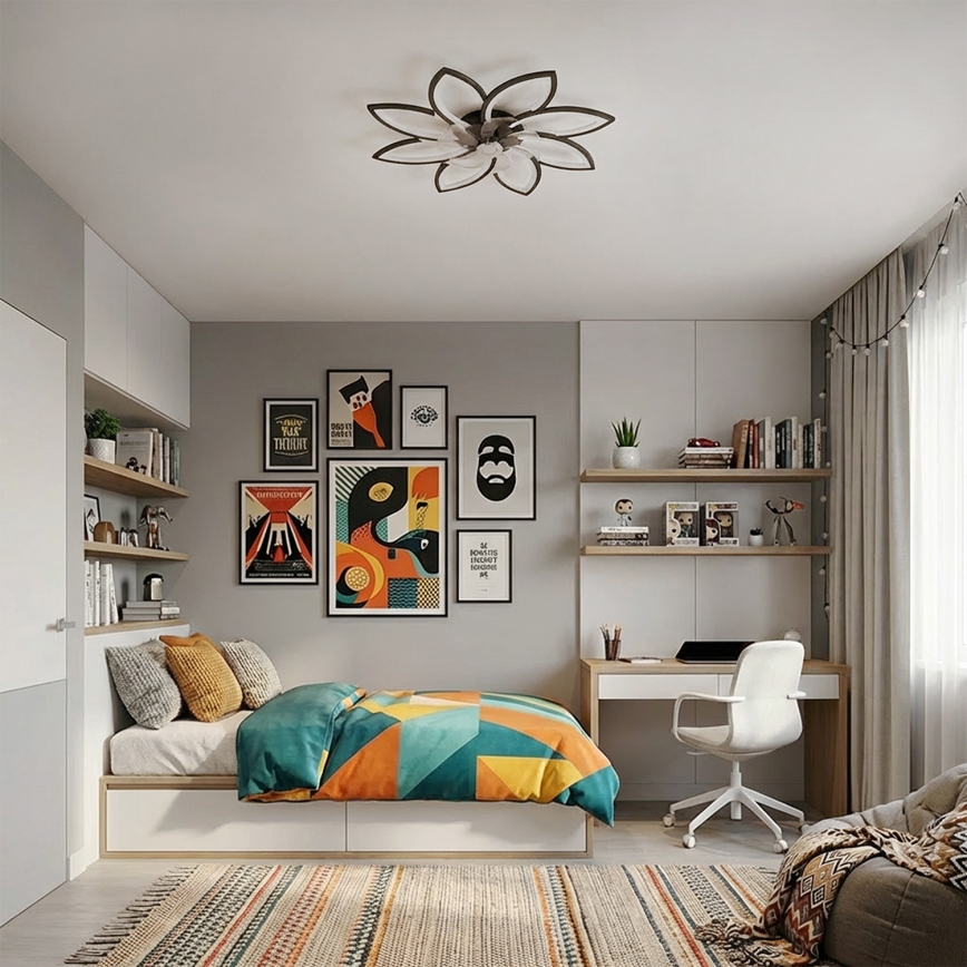 Brilagi - Ventilateur de plafond LED dimmable LED/43W/230V 3000-6500K Ø 90 cm noir + télécommande