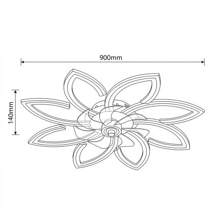 Brilagi - Ventilateur de plafond LED dimmable LED/43W/230V 3000-6500K Ø 90 cm noir + télécommande