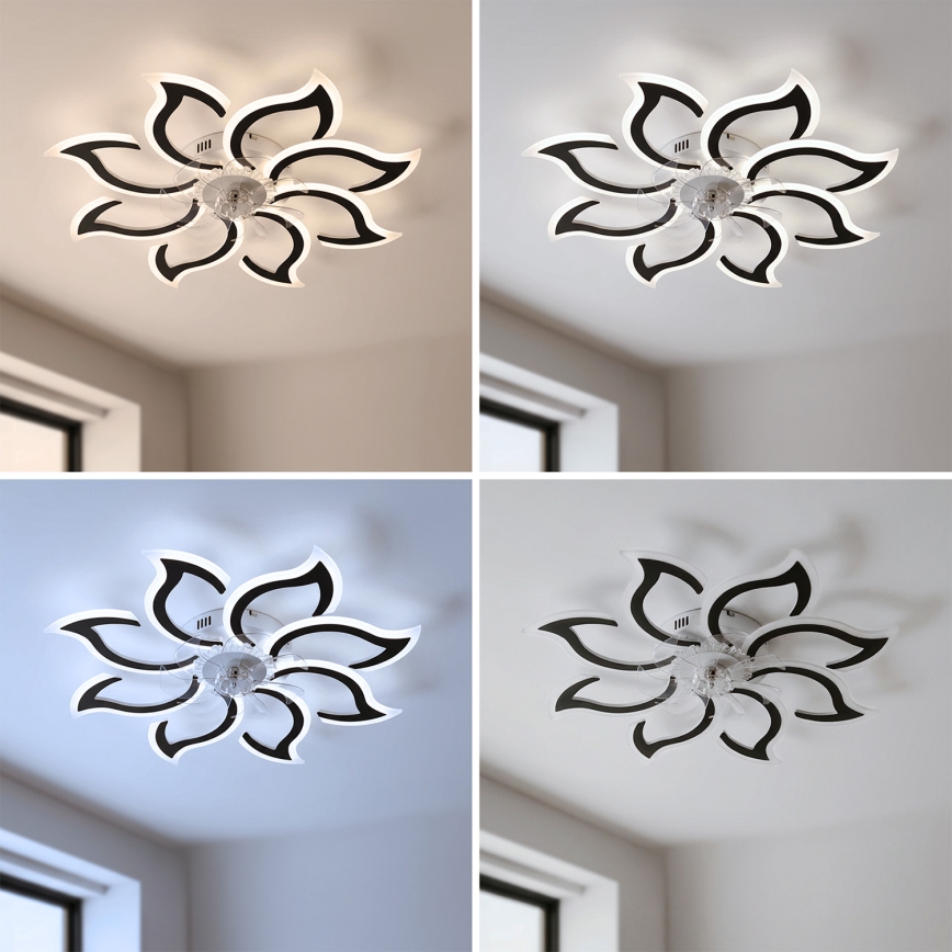 Brilagi - Ventilateur de plafond dimmable à LED 44W/230V Ø 90 cm noir + télécommande