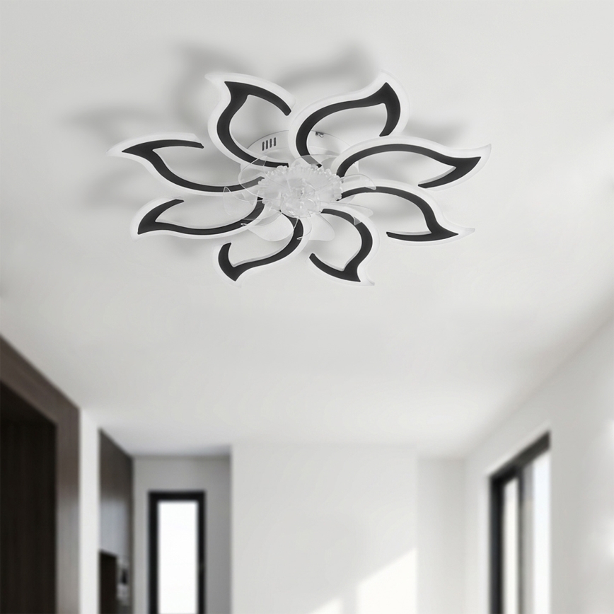 Brilagi - Ventilateur de plafond dimmable à LED 44W/230V Ø 90 cm noir + télécommande