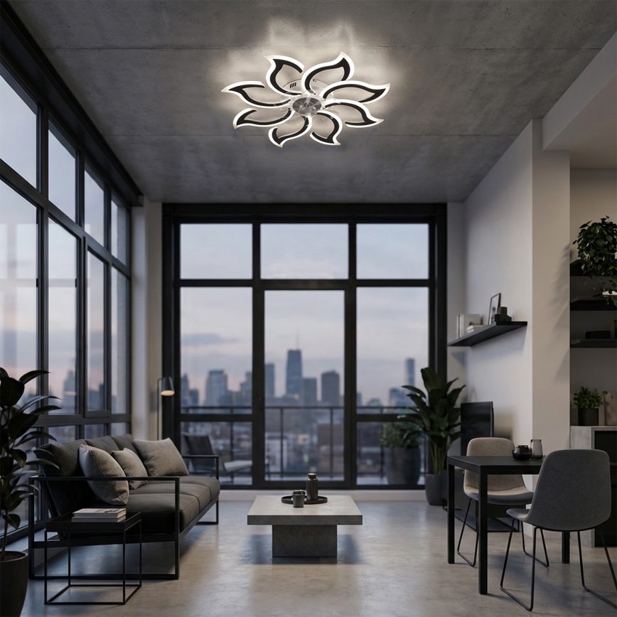 Brilagi - Ventilateur de plafond dimmable à LED 44W/230V Ø 90 cm noir + télécommande