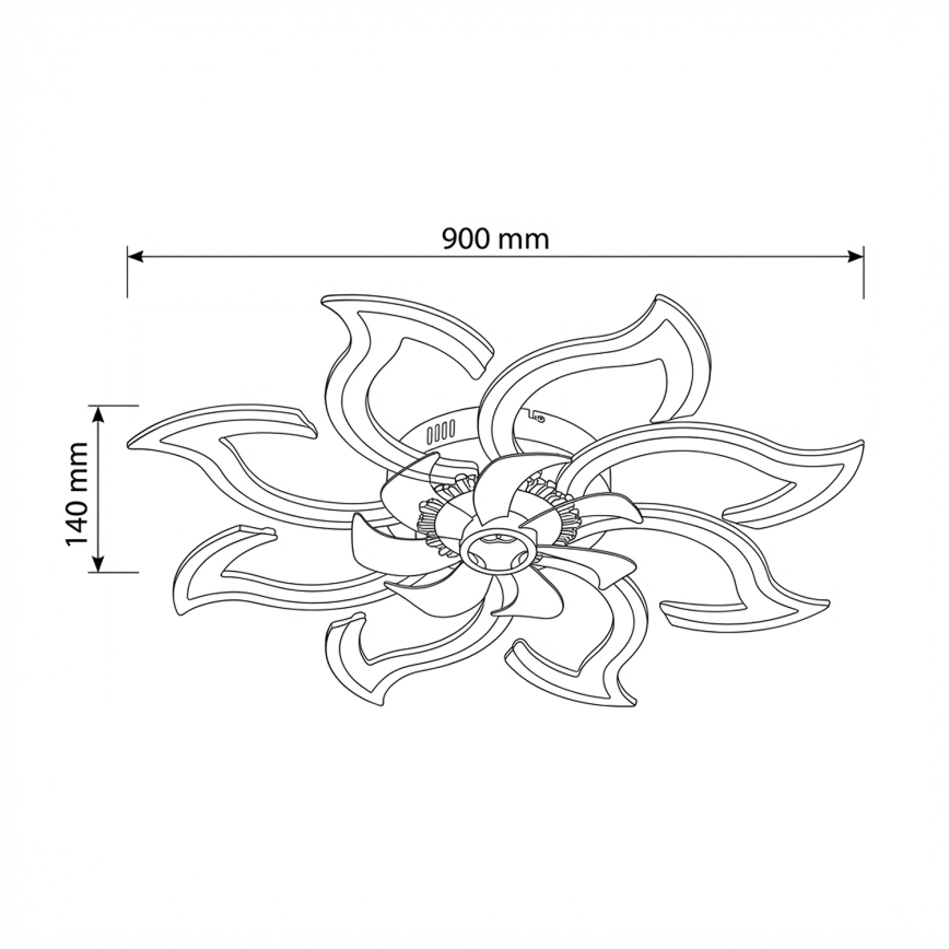 Brilagi - Ventilateur de plafond dimmable à LED 44W/230V Ø 90 cm noir + télécommande