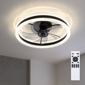 Brilagi - Ventilateur de plafond LED dimmable LED/62W/230V Ø 50 cm noir + télécommande