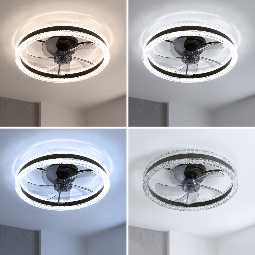 Brilagi - Ventilateur de plafond LED à intensité variable LED/62W/230V 3000-6500K Ø 50 cm noir + télécommande