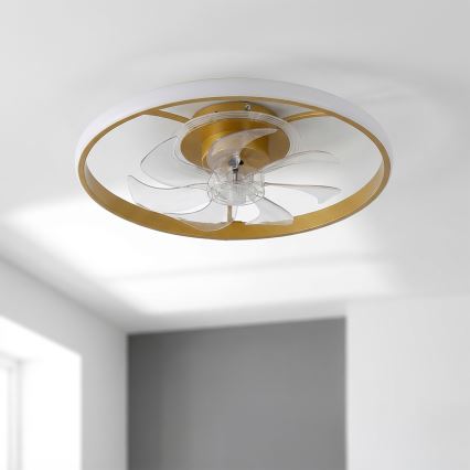 Brilagi - Ventilateur de plafond LED dimmable LED/66W/230V 3000-6500K Ø 55 cm blanc/doré + télécommande