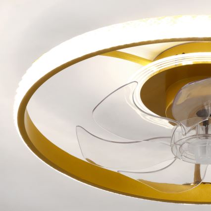 Brilagi - Ventilateur de plafond LED dimmable LED/66W/230V 55 cm blanc/doré + télécommande