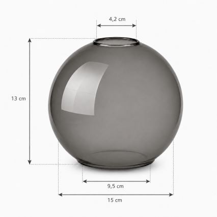 Brilagi - Verre de rechange pour lustre DIOR E27 Ø 15 cm, gris fumé