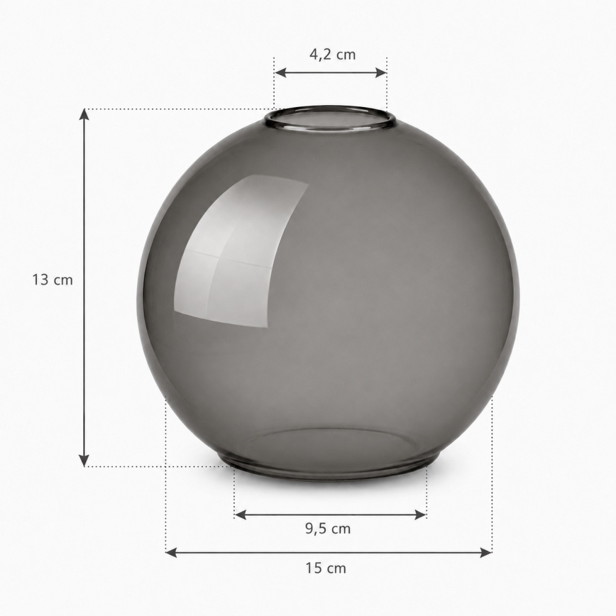 Brilagi - Verre de rechange pour lustre DIOR E27 Ø 15 cm, gris fumé
