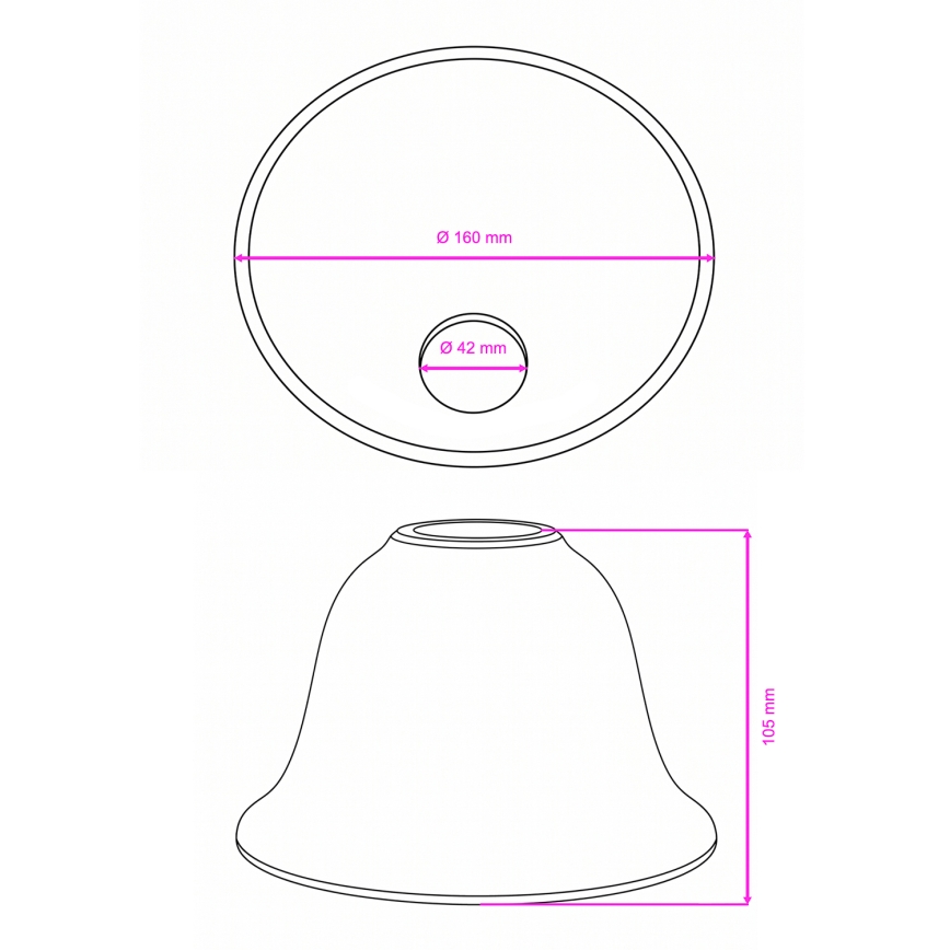 BRILAGI - Verre de rechange pour lustre et applique murale CLASSIC E14 Ø 11 cm blanc