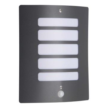 Brilliant - Applique murale extérieure avec détecteur de mouvement et détecteur crépusculaire TODD 1xE27/60W/230V IP44 anthracite