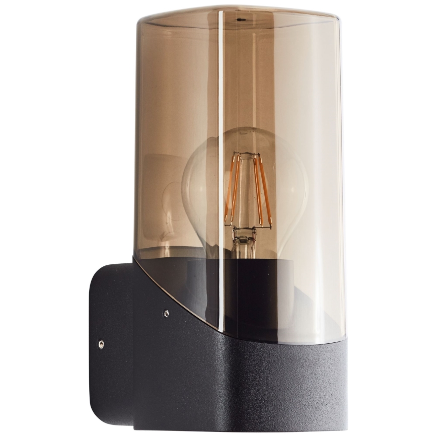Brilliant - Applique murale extérieure MINOU 1xE27/10W/230V IP44 noir/fumé